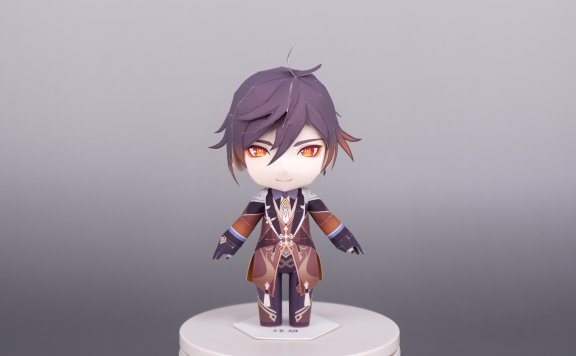 Q版钟离(原神) 纸模型图纸