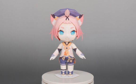 Q版迪奥娜(原神) 纸模型图纸