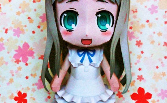 《未闻花名》本间芽衣子(面码) Q版 纸模型图纸