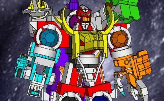 宇宙战队 龙帝九连王 机器人纸模型图纸