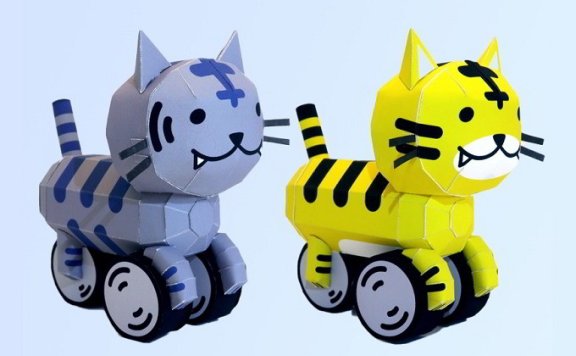 三轮猫车 纸模型图纸