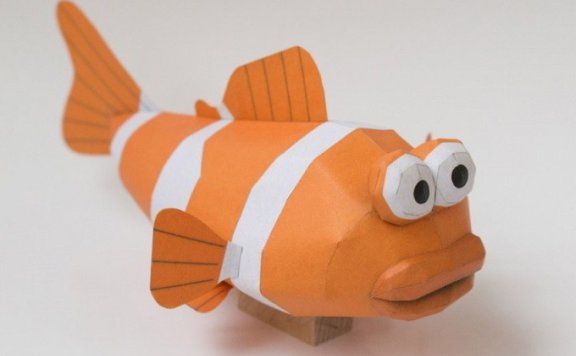 卡通金鱼 纸模型图纸免费下载