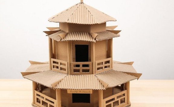 纸板DIY 中国古代楼阁 图纸免费下载