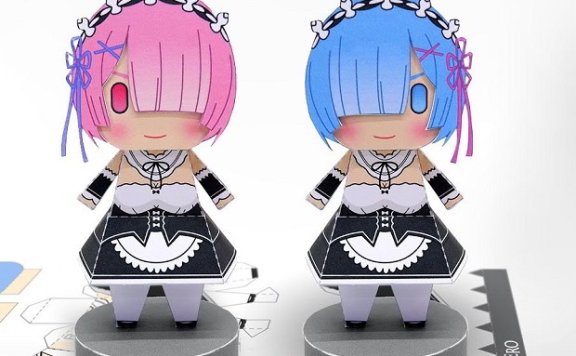 《从零》拉姆 & 蕾姆 纸盒人模型