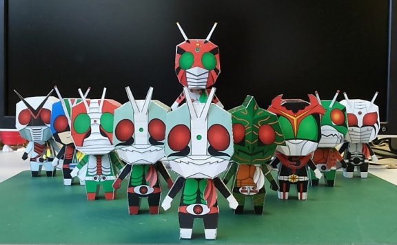 假面骑士 10款纸盒人图纸