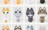 Puring Cats 猫(12款) 简易纸模型图纸