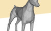 [低模] 杜宾犬 纸模型图纸