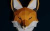 Fox 狐狸头墙饰(面具) 纸模型图纸