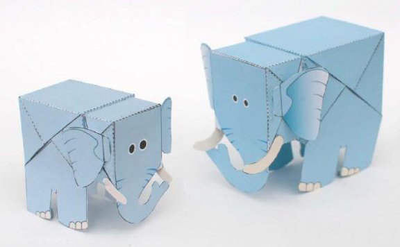 盒子动物(压按弹起) 6款纸模