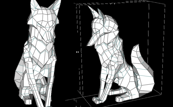 [低模] 狐狸 纸模型图纸免费下载