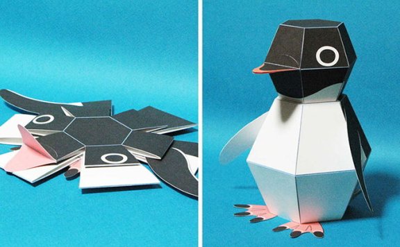 [强烈推荐] 企鹅炸弹 动态纸模型图纸