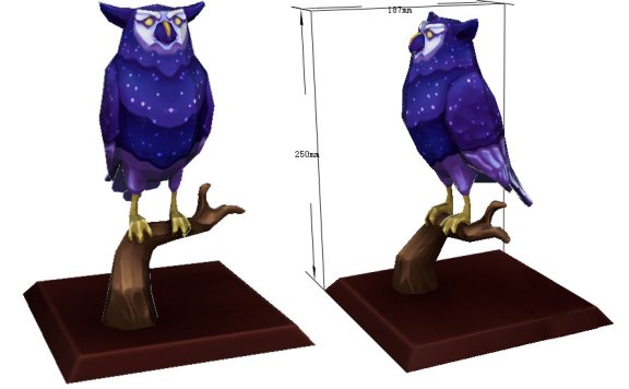 猫头鹰 纸模型图纸