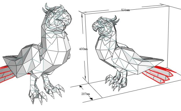 [低模] Parrot 鹦鹉 纸模型图纸