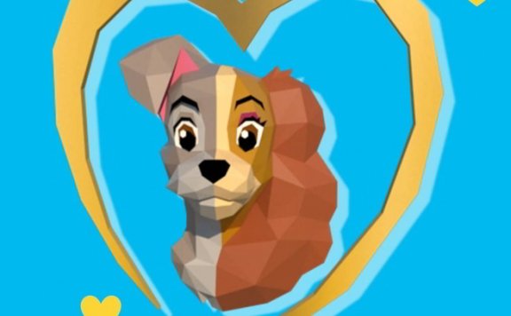 小姐与流氓(狗头) 墙饰纸模型图纸