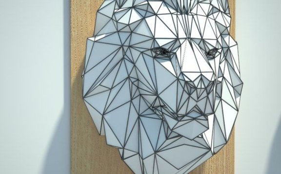 [低模] 狮子头壁挂 纸模型图纸