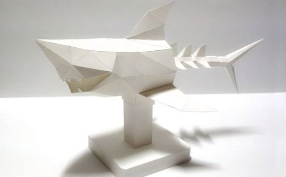 [低模] 半骨鲨 纸模型图纸