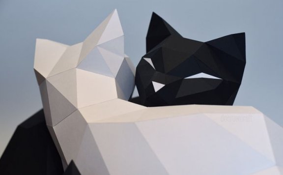 [低模] 阴阳猫 纸模型图纸