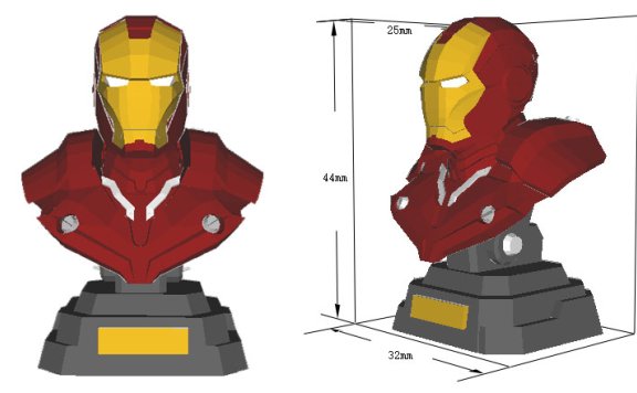 钢铁侠 胸像(2款) 纸模型图纸