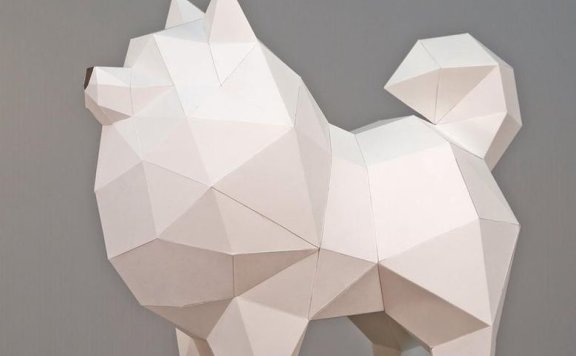 [低模] 博美犬 纸模型图纸