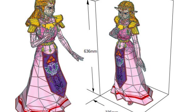 《塞尔达传说》塞尔达公主 纸模型图纸