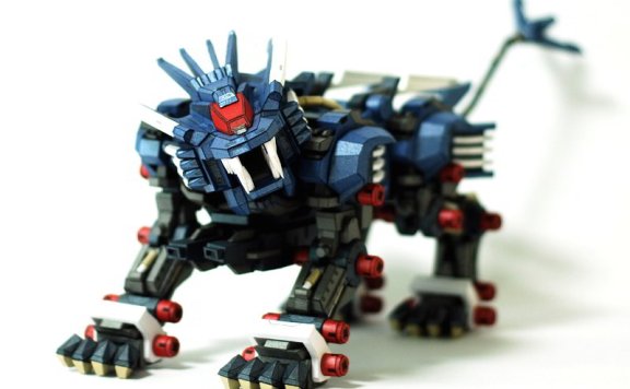 机兽 海市蜃楼刀刃狮虎 精细纸模型图纸