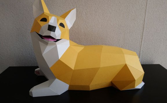 [低模] 威尔士柯基犬 2款纸模型图纸