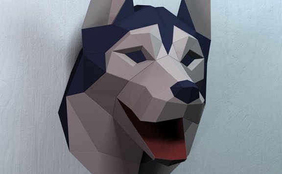 [低模] 二哈 壁挂纸模型图纸