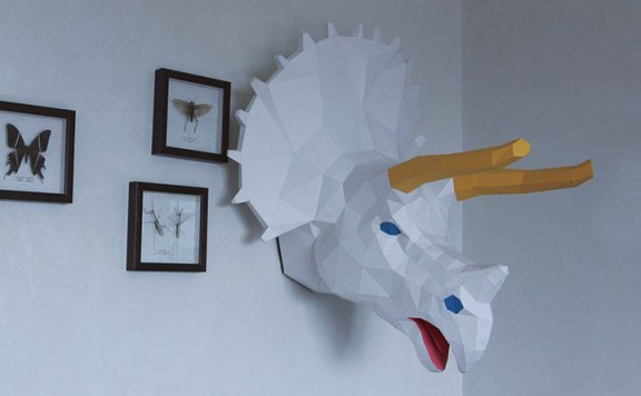 三角龙头 墙饰/壁挂纸模型图纸