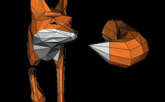 [低模] 狐狸 壁挂纸模型图纸