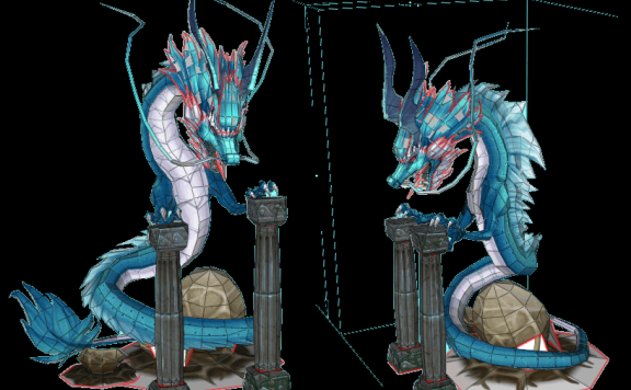 紫龙 盘龙形态 纸模型图纸