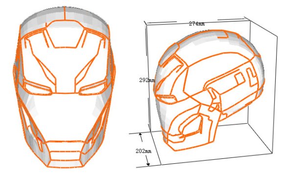 钢铁侠 MK47 头盔 纸模型图纸