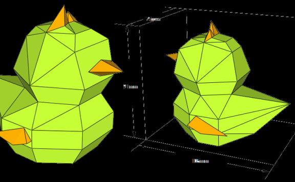 [低模] 小黄鸭 纸模型图纸
