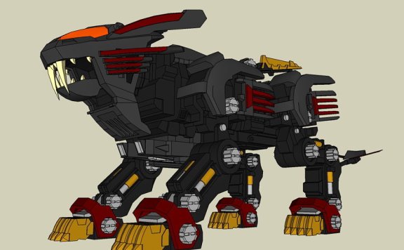 机兽 黑刃狮 超精细纸模型图纸