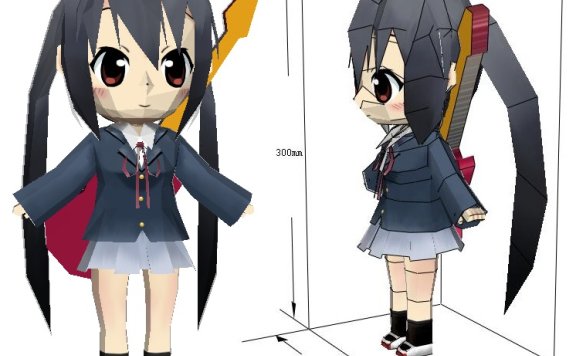 轻音少女 3款Q版纸模型图纸