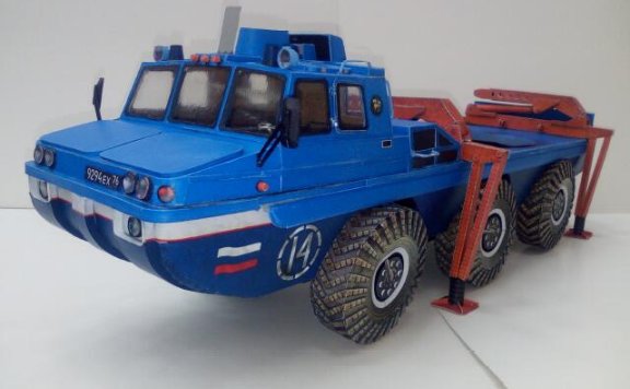 吉尔-4906 六轮载重越野车纸模型图纸