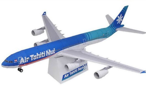 大溪地努伊航空A340-300客机 纸模型图纸免费下载