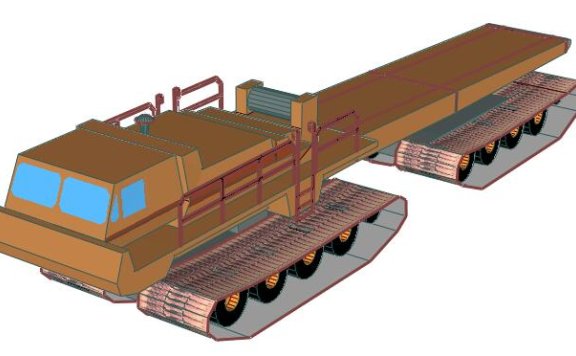 超长载重车 纸模型图纸