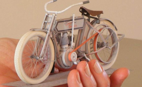 [精细] Harley-Davidson 7A 哈雷摩托车纸模型图纸