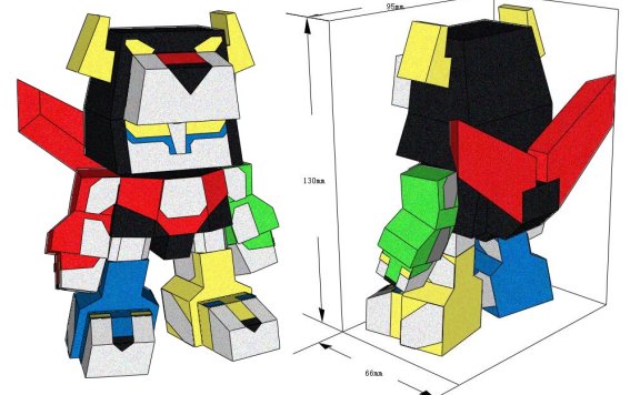 SD 百兽王高莱恩 纸模型图纸