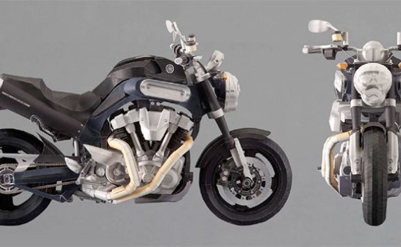 雅马哈MT-01摩托车 超精细纸模型图纸