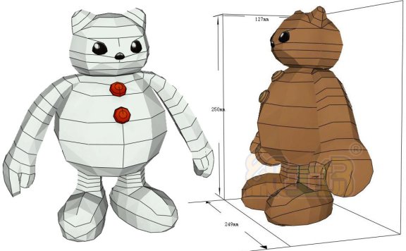数码宝贝 雪人兽+泥人兽 纸模型图纸