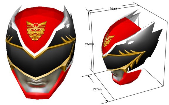 《天装战队》护星红阿拉塔 纸模型图纸